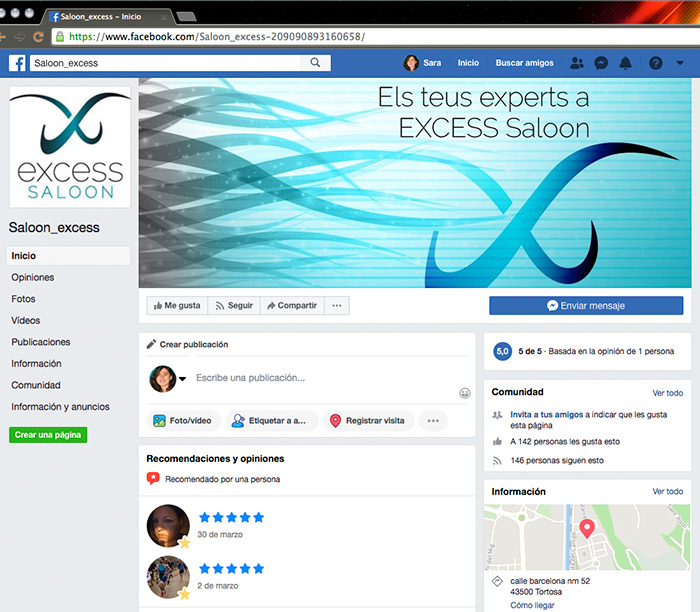 EXCESS Saloon > Diseño de cabecera y diseño de logotipo para portada en Facebook.
