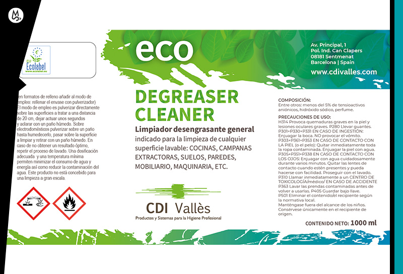 Diseñadores de etiquetas Ecolabel para productos de limpieza industrial